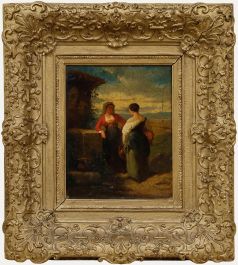 Charles Michel Guilbert D'Anelle (1820-1889) - Oil, Collecting Water