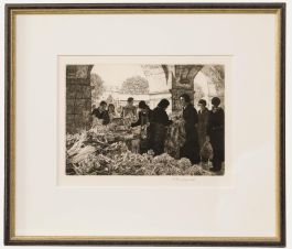 Wilfred R. E. Fairclough (1907-1996) - Framed 1983 Etching, Market Place