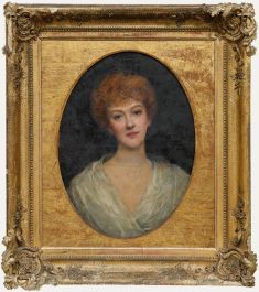 English School Early 20th Century Oil - Portrait of Emma Bell