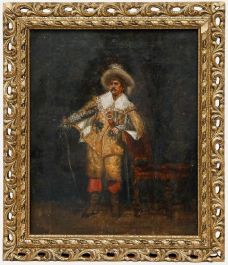 Framed Early 19th Century Oil - Portrait of a Cavalier