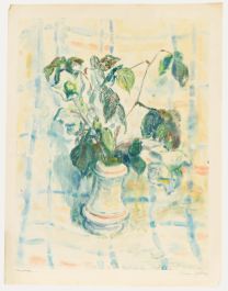 Simon Goldberg (1913-1985) - Mid 20th Century Monotype, Stems in Vase