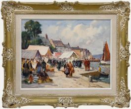 Eugene Demester (1914-1984) - Mid 20th Century Oil, Loctudy, France