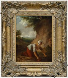 19th Century Oil - Collecting Water