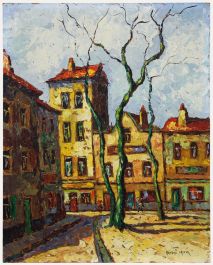 Armand Lacour (1910-1970) - 20th Century Oil, Town Square