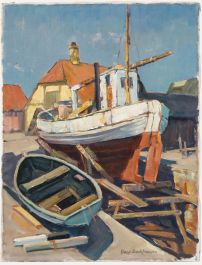 Aage Backhausen (1908-1966) - Mid 20th Century Oil, In for Repairs
