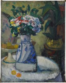 Mid 20th Century Oil - Flowers in a Vase