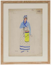 Édouard Halouze - Framed Early 20th Century Gouache, The Wafer Seller