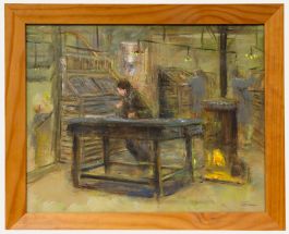 Leon Goodman (b.1960) - Framed 20th Century Acrylic, The Print Shop