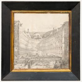 G. Nain - Mid 19th Century Graphite Drawing, Bolshoi Theatre