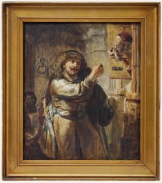 After Rembrandt - 20th Century Watercolour, Samson Threatening His Father-In-Law