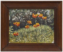 Leslie Charles Boyce (1892-1989) - Framed Mid 20th Century Oil, Garden Poppies