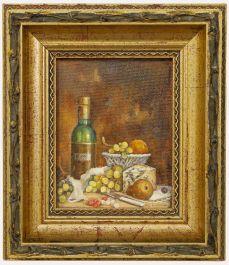June Chapman - 20th Century Oil, Still Life with Green Bottle