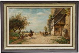 Framed 19th Century Oil - On the Beaten Track
