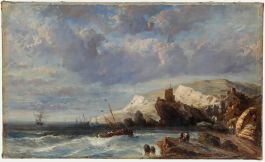 Tomsonn - 19th Century Oil, Ships on a Rocky Coast