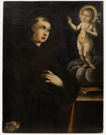 17th Century Oil - Saint Anthony of Padua with the Infant Jesus