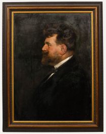 K. Pommerhanz - Framed 1911 Oil, Gentleman in Profile