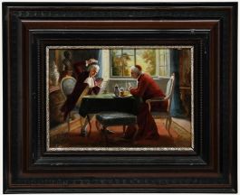 August Hermann Knoop (1856-1919) - 1919 Oil, Cardinal Playing Cards