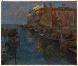 Adolf Hohenstein (1854-1928) - Early 20th Century Oil, At the Harbour