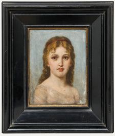 Erhard Winterstein (1841-1919) - Framed 1898 Oil, Lady with the Red Headband