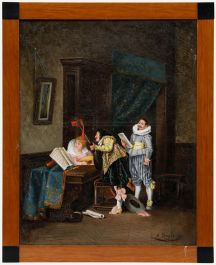 H. Bayle - Framed Late 19th Century Oil, Music Practice