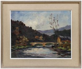 Willy Kamp - Framed 20th Century Oil, The Amblève River