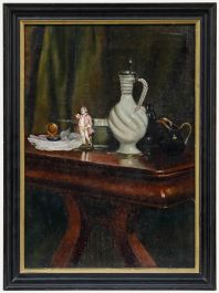 J. Paulus after R.C.G. Thienhaus (1873-1962) - Oil, Still Life with Figurine