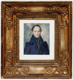 Biedermeier 19th Century Gouache - Portrait of a Gentleman
