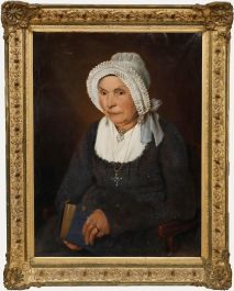 Dutch School Mid 19th Century Oil - Portrait of a Devout Woman
