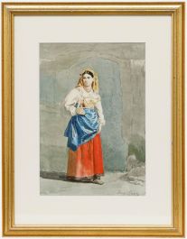 Franz Meerts - Framed Mid 19th Century Watercolour, Portrait of Cora