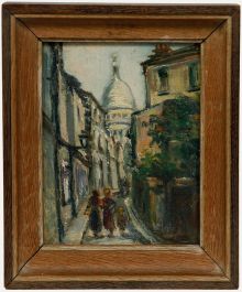 Pierre-Antoine Cluzeau (1884-1963) - Early 20th Century Oil, View of Montmartre