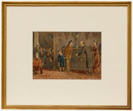 19th Century Watercolour - The New Boy
