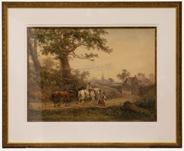 William Henry Earp (1831-1914) - 19th Century Watercolour, A Family Outing
