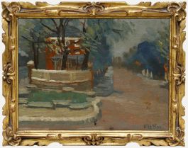 Rachel le Bas NEAC (1923-2020) - Framed Mid 20th Century Oil, Park Walk