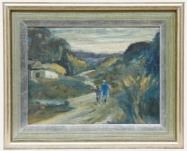 Framed 20th Century Oil - A Country Stroll