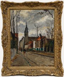 Maurice Fallies (c.1883-1965) - Oil, A Street in Saint-Gratien