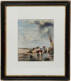 Scottish School 19th Century Watercolour - Catching Crabs
