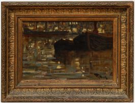 Mid 20th Century Oil - Reflections on the Water