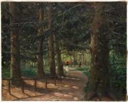 Impressionist Early 20th Century Oil - Strolling in the Shade