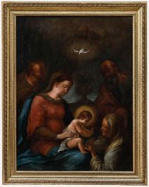 Framed 18th Century Oil - The Holy Kinship