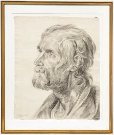 J. Hirtl - 1811 Charcoal Drawing, Head Study