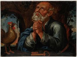 18th Century Oil - The Penitent Saint Peter