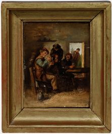 After Adriaen Brouwer - 19th Century Oil, Smoking Scene (The Sense of Taste)