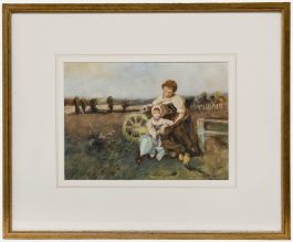Circle of William Lee Hankey (1869-1952) - Framed Watercolour, Seated in Field