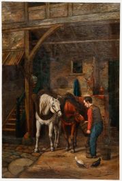 Late 19th Century Oil - A Well-Earned Feed