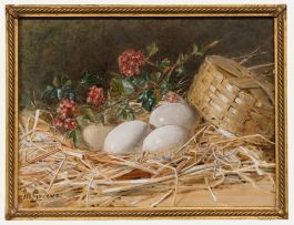 M. Grieve - Early 20th Century Watercolour, Eggs and Flowers