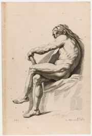 Jeremias Wolff (1667-1724) - 18th Century Engraving, Academic Figure Study 8.