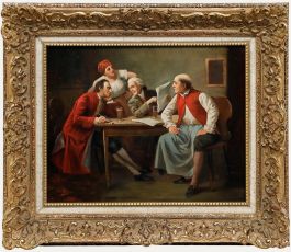 August Hermann Knoop (1856-1919) - Late 19th Century Oil, The Conversation