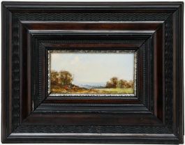 Framed Early 20th Century Oil - View from the Hilltop