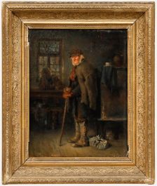 Wilhelm Jakob Hertling - Late 19th Century Oil, The Old Wanderer