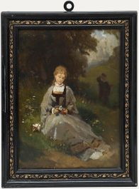 Late 19th Century Oil - Flowers in the Park